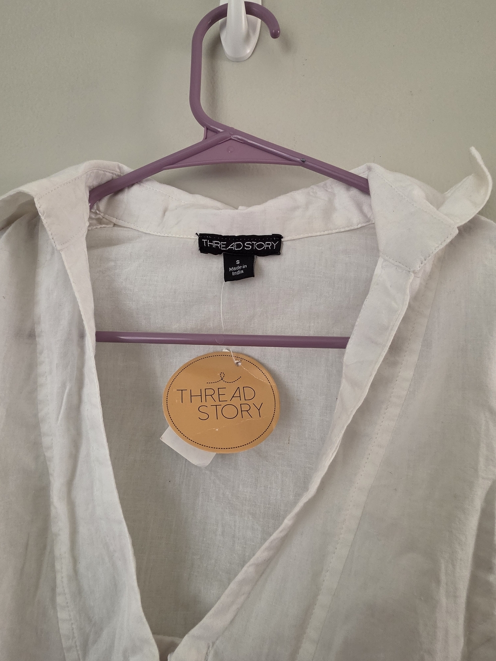Cropped White Button-Front Shirt — The Ragged Priest - Picture 2 of 7